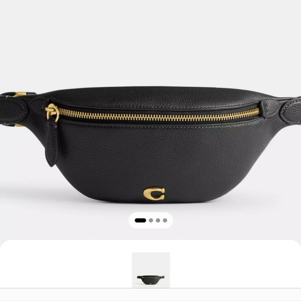 New! Essential Black Leather Belt Bag - Picture 8 of 9